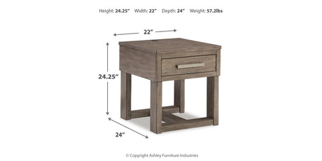 Loyaska Coffee Table with 2 End Tables in Grayish Brown/White by Ashley at Eve Furniture
