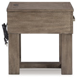 Loyaska Coffee Table with 2 End Tables in Grayish Brown/White by Ashley at Eve Furniture