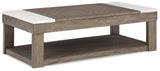 Loyaska Grayish Brown/White Lift-Top Coffee Table