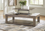 Loyaska Grayish Brown/White Lift-Top Coffee Table