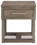 Loyaska Grayish Brown/White End Table by Ashley at Eve Furniture