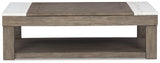 Loyaska Grayish Brown/White Lift-Top Coffee Table by Ashley at Eve Furniture
