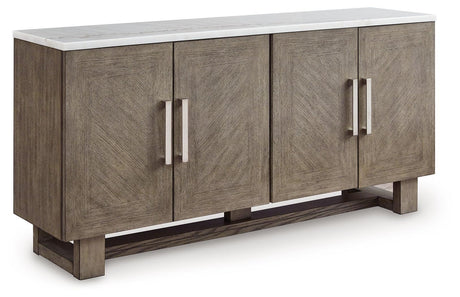 Loyaska Grayish Brown/White 68" TV Stand by Ashley at Eve Furniture