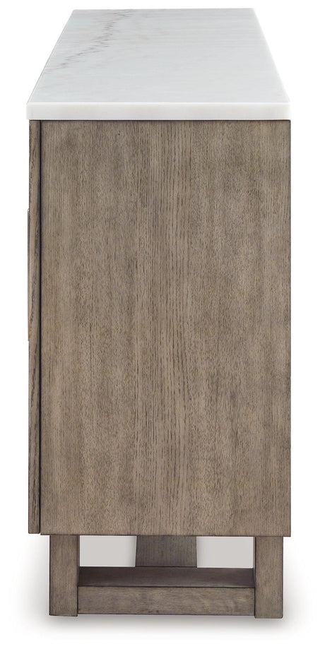 Loyaska Grayish Brown/White 68" TV Stand by Ashley at Eve Furniture