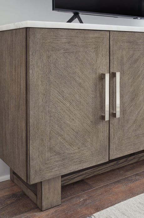 Loyaska Grayish Brown/White 68" TV Stand by Ashley at Eve Furniture