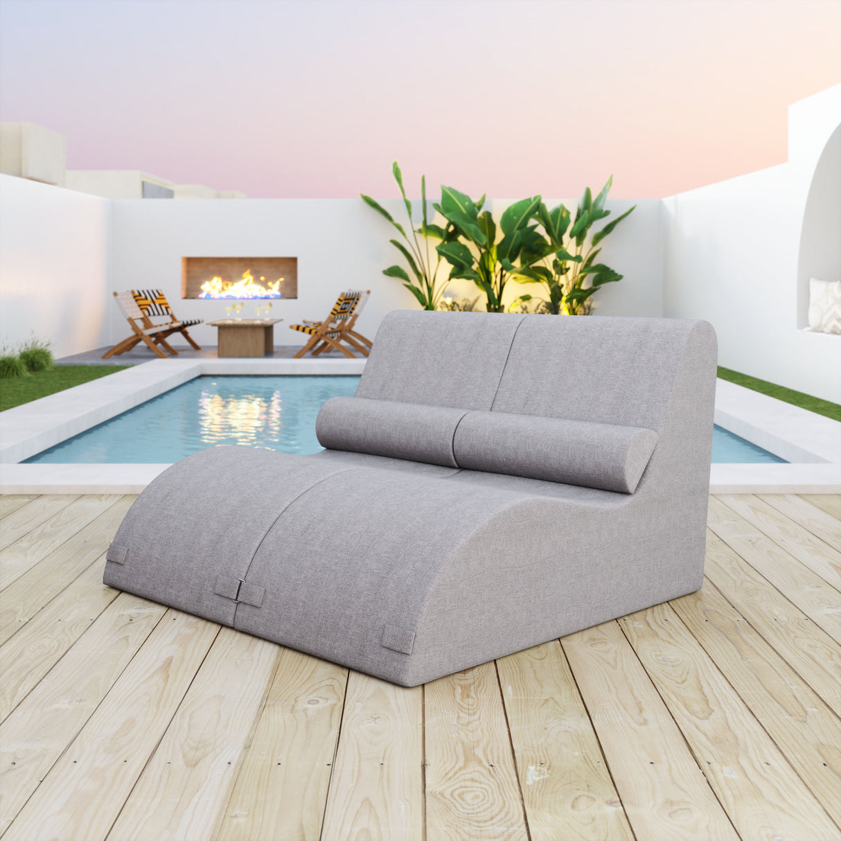 Luanda Gray Outdoor Chaise Lounge by Zuomod at Eve Furniture
