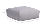 Luanda Gray Outdoor Ottoman by Zuomod at Eve Furniture