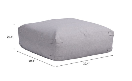 Luanda Gray Outdoor Ottoman by Zuomod at Eve Furniture