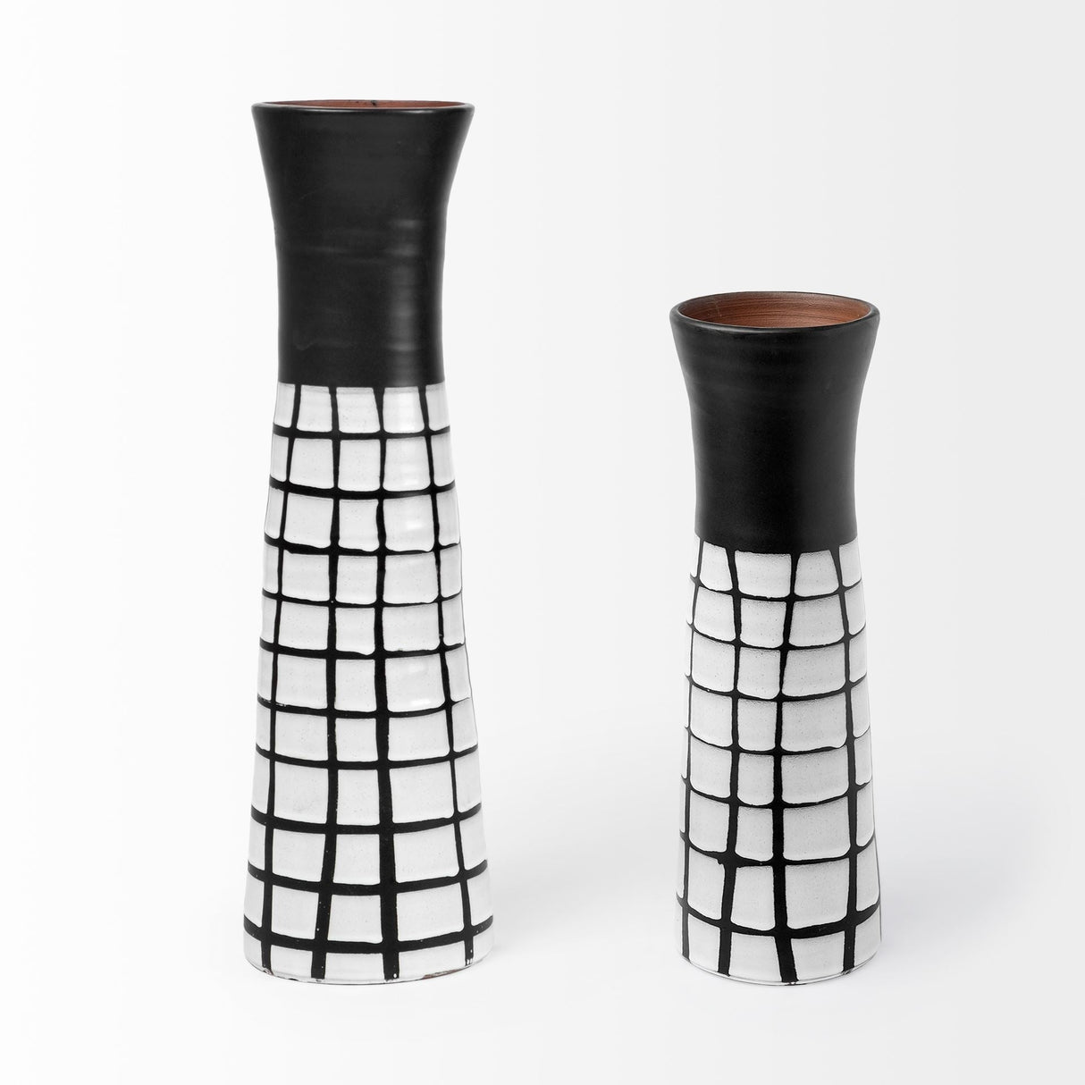 Luanda Large Black/White Large Ceramic Vase by Mercana at Eve Furniture