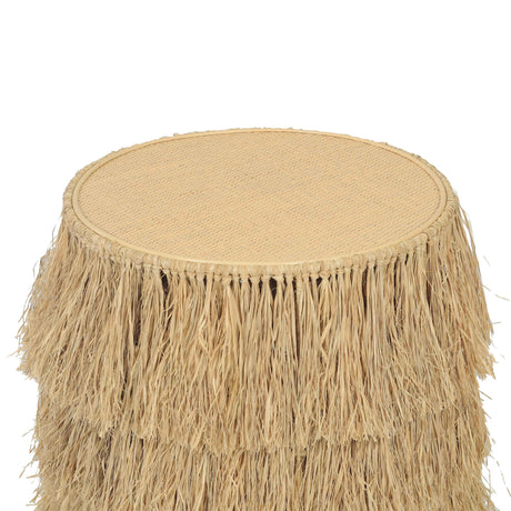 Luau Natural Rattan Round End Table by TOV Furniture at Eve Furniture