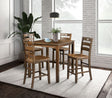 Lubbock Walnut 5-Piece Counter Height Set by Furniture of America at Eve Furniture