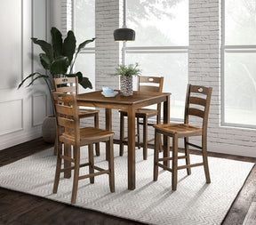 Lubbock Walnut 5-Piece Counter Height Set by Furniture of America at Eve Furniture