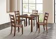 Lubbock Walnut 5-Piece Dining Room Set by Furniture of America at Eve Furniture
