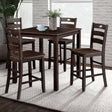 Lubbock Expresso 5 Pc. Counter Ht. Table Set by Furniture of America at Eve Furniture