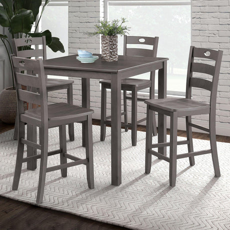 Lubbock Gray 5 Pc. Counter Ht. Table Set by Furniture of America at Eve Furniture