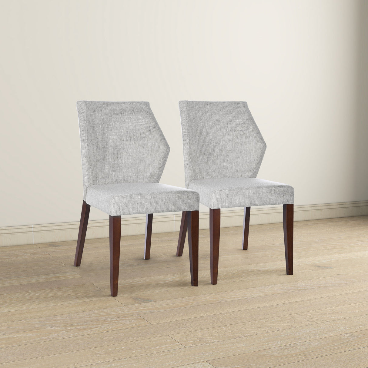 Luca Light Grey Fabric Dining Chair (Set Of 2) by Ashcroft Furniture at Eve Furniture
