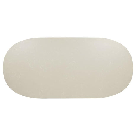 Lucaire 84-inch Cultured Marble Top Dining Table Honed Cream by Coaster at Eve Furniture