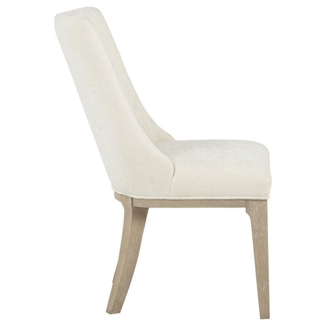Lucaire Arched Upholstered Dining Side Chair Cream (Set of 2) by Coaster at Eve Furniture