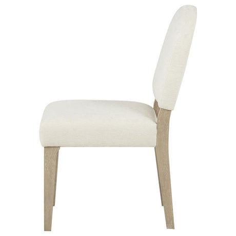 Lucaire Curved High Back Upholstered Dining Chair Cream (Set of 2) by Coaster at Eve Furniture