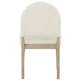 Lucaire Curved High Back Upholstered Dining Chair Cream (Set of 2)
