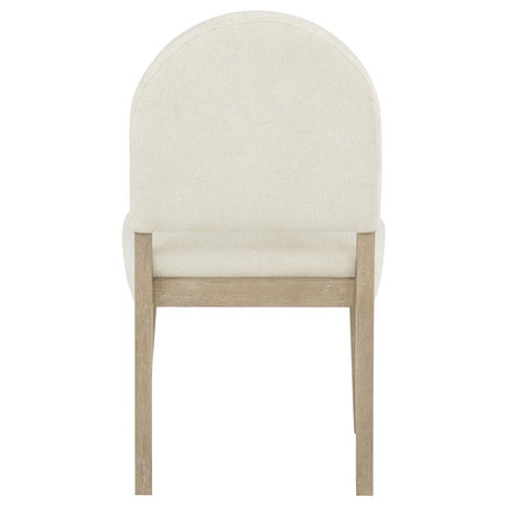 Lucaire Curved High Back Upholstered Dining Chair Cream (Set of 2) by Coaster at Eve Furniture