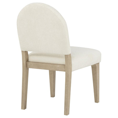 Lucaire Curved High Back Upholstered Dining Chair Cream (Set of 2) by Coaster at Eve Furniture