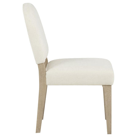 Lucaire Curved High Back Upholstered Dining Chair Cream (Set of 2) by Coaster at Eve Furniture