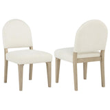 Lucaire Curved High Back Upholstered Dining Chair Cream (Set of 2)