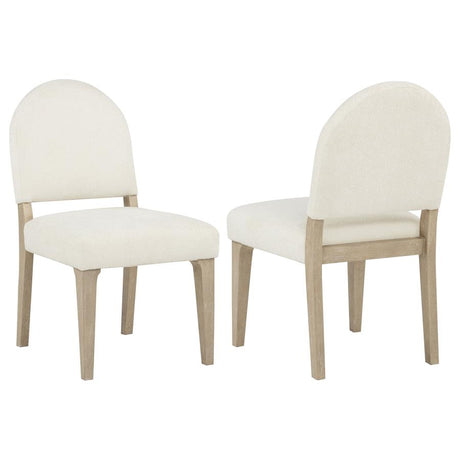 Lucaire Curved High Back Upholstered Dining Chair Cream (Set of 2) by Coaster at Eve Furniture