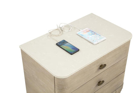 Lucaire Sandstone 3-drawer Nightstand Bedside Table by Coaster at Eve Furniture