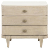 Lucaire Sandstone 3-drawer Nightstand Bedside Table