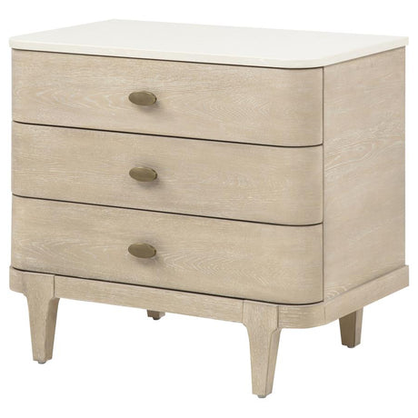 Lucaire Sandstone 3-drawer Nightstand Bedside Table by Coaster at Eve Furniture