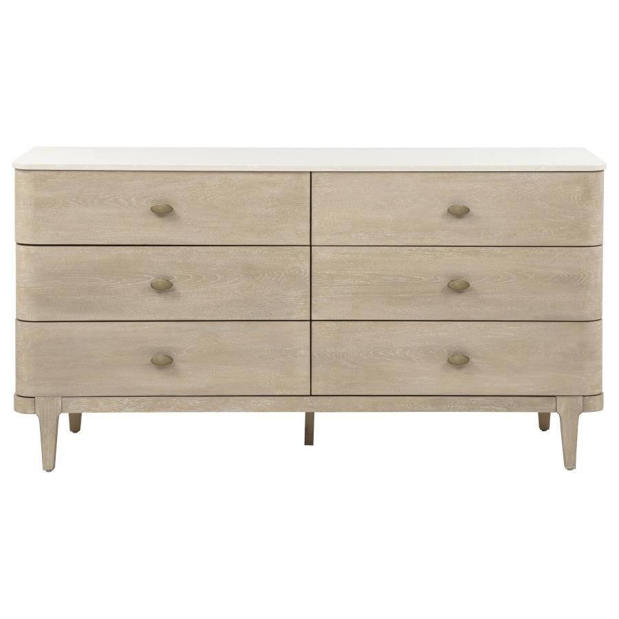 Lucaire Sandstone 6-drawer Dresser Cabinet
