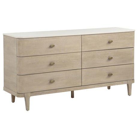 Lucaire Sandstone 6-drawer Dresser Cabinet by Coaster at Eve Furniture