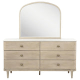 Lucaire Sandstone 6-drawer Dresser Cabinet with Mirror