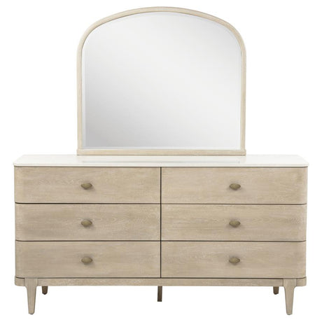 Lucaire Sandstone 6-drawer Dresser Cabinet with Mirror by Coaster at Eve Furniture