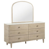 Lucaire Sandstone 6-drawer Dresser Cabinet with Mirror