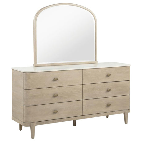 Lucaire Sandstone 6-drawer Dresser Cabinet with Mirror by Coaster at Eve Furniture