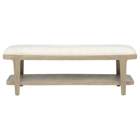 Lucaire Sandstone Upholstered Bedroom Bench by Coaster at Eve Furniture