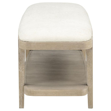 Lucaire Sandstone Upholstered Bedroom Bench by Coaster at Eve Furniture