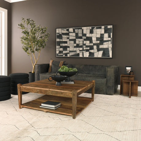 Lucan Mid-Dark Brown Reclaimed Wood Side Tables by Mercana at Eve Furniture