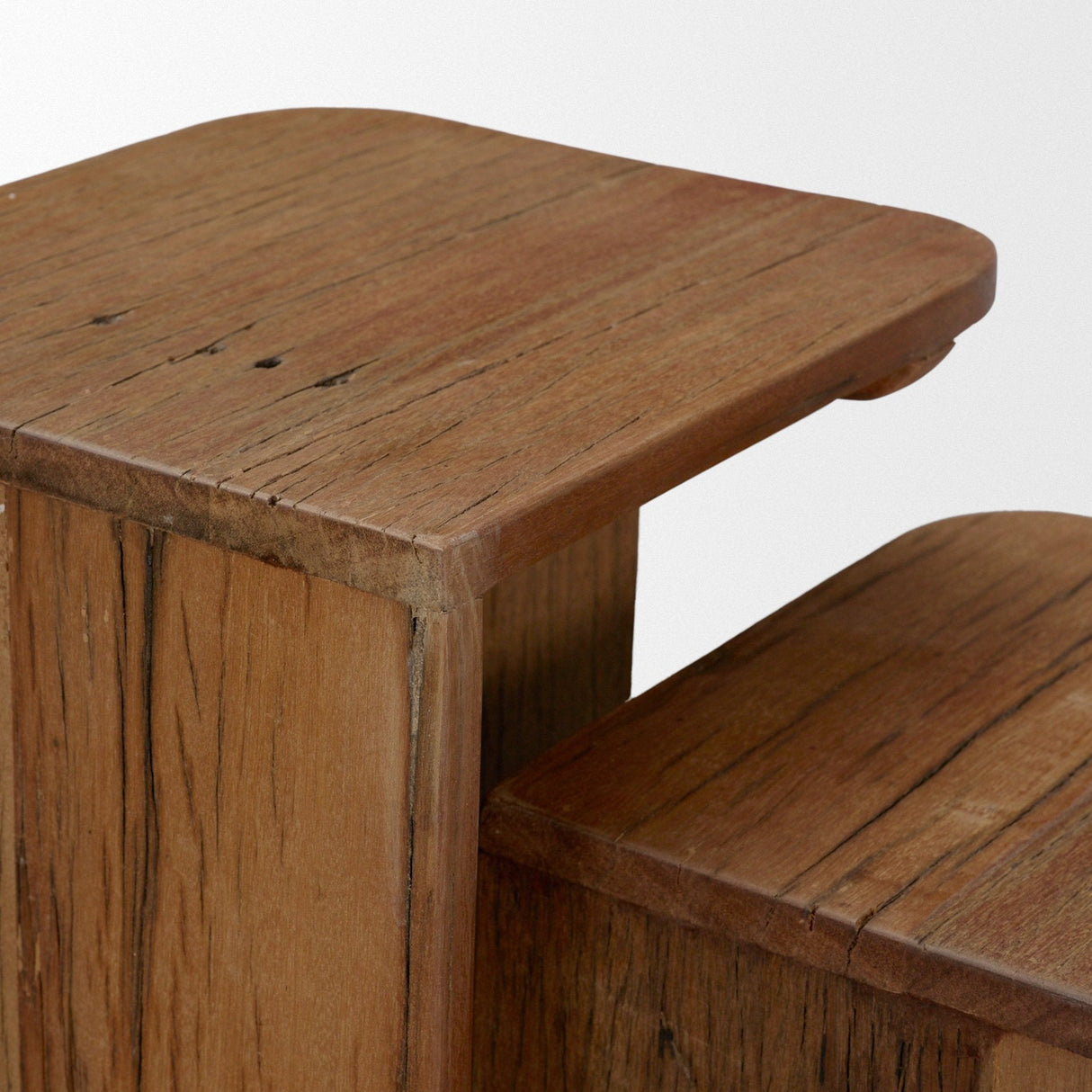 Lucan Mid-Dark Brown Reclaimed Wood Side Tables by Mercana at Eve Furniture