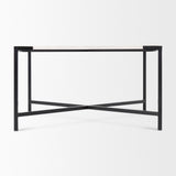 Lucas 30x30 White Marble Top Black Metal Base Coffee Table by Mercana at Eve Furniture