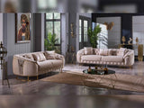 Lucas Beige Stationary Loveseat by Furnia at Eve Furniture