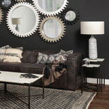 Lucas III (Set of 2); White Marble W/Black Iron Frame Accent Tables by Mercana at Eve Furniture