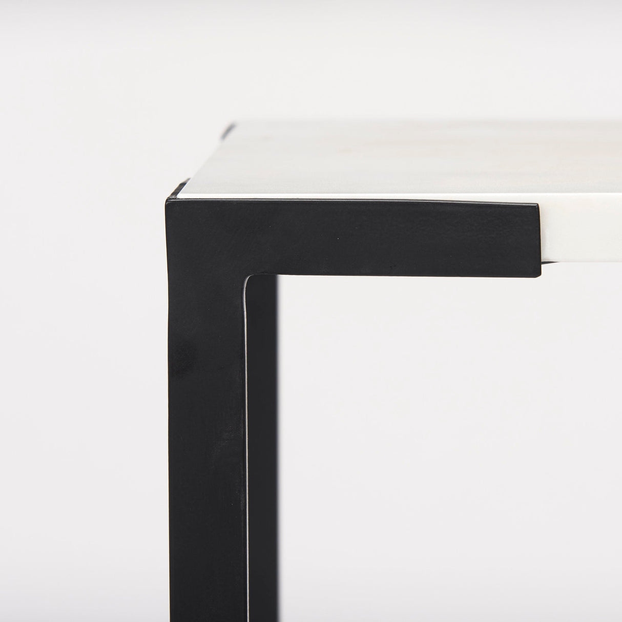 Lucas III (Set of 2); White Marble W/Black Iron Frame Accent Tables by Mercana at Eve Furniture