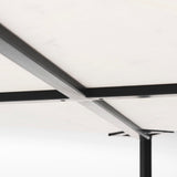 Lucas White Marble Top Black Metal Base Coffee Table by Mercana at Eve Furniture