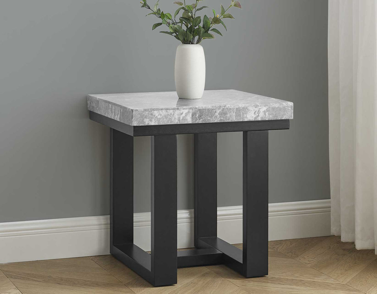 Lucca Gray Marble End Table