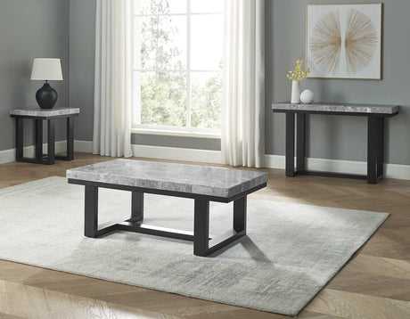 Lucca Gray Marble 3-Piece Table Set by Steve Silver at Eve Furniture