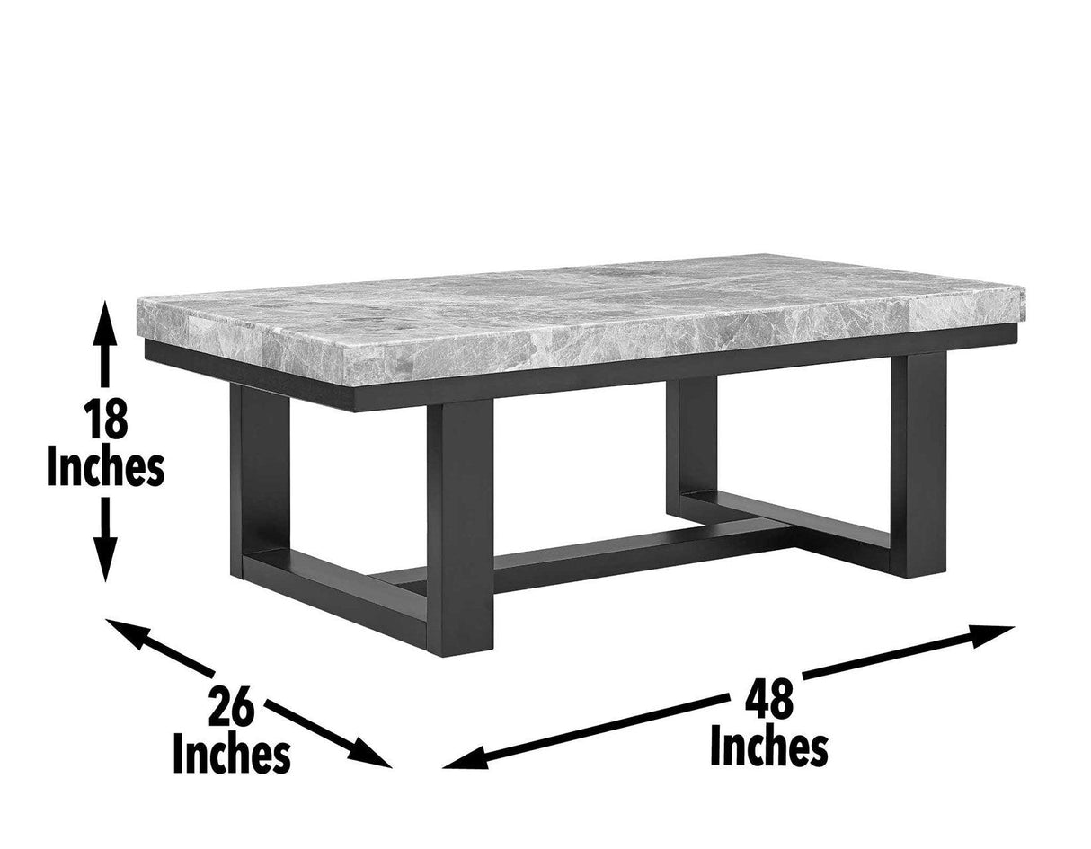 Lucca Gray Marble Cocktail Table by Steve Silver at Eve Furniture